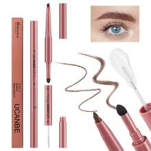 UCANBE 3-In-1 Eyebrow Pencil: Triangle Retractable Eyebrow Pencil, Waterproof Eyebrow Gel And Eyebrow Powder, Create Natural Eyebrow Shape - Medium Brown - View 2