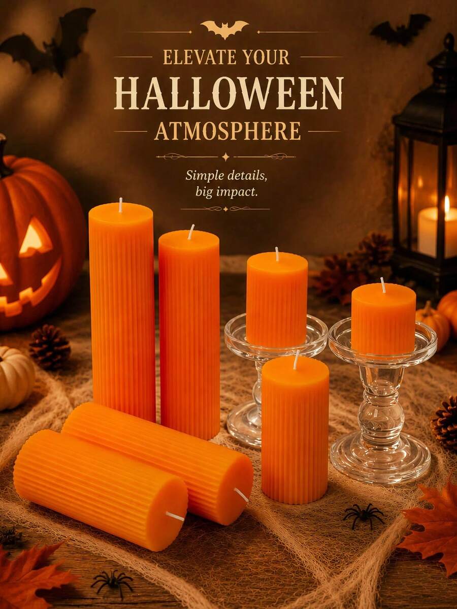 1pc European Style Orange Scented Candle, Gear Shaped, Soy Wax, 1.97 Inch Diameter, Ambient Lighting, Home Decor, Tabletop Ornament, Wedding Decoration, Holiday Party, Women's Gift, Halloween Decoration - A - View 1