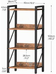 Scaffali a scala - Marrone Vintage + Nero - Visualizzare 4