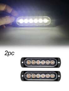 XF.Meraki 2件/4件 6 LED琥珀色閃光燈，卡車緊急閃光燈組，12V-24V警告危險閃爍車燈，LED燈，汽車配件，摩托車配件 - 6LED - 查看 9