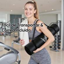 Tapete Portátil Yoga Pilates Ejercicio 10 Mm Antideslizante - Negro - Ver 6