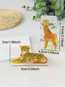 1pc Fun Fashion Animal Element Simulated Leopard Giraffe Hair Claw, Cute Cartoon Animal Shaped Hair Claw Hair Accessory For Women, Suitable For Daily Casual, Campus, Gift, Beach Vacation Travel, Casual And Formal Occasions Cute Hairstyle Accessory, Women's Hair Accessory, Animal Hair Clip - Multicolor - View 3
