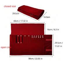 Foldable Velvet Jewelry Storage Pouch, Portable Travel Organizer For Rings, Earrings, Pendants, Necklaces, Bracelets - Storage Bag - View 9