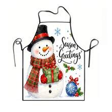 1pc Christmas Santa, Christmas Bell, Christmas Snowflake, Christmas Reindeer, Christmas Tree, Christmas Snowman, Christmas Penguin, Christmas Cartoon Animal Pattern Chef Apron, Apron, Suitable For Home Decor And Kitchen Use. Made Of 100% Polyester Material, Designed As Sleeveless Style, Perfect For Home Kitchen, Outdoor BBQ Cooking. This Printed Apron Is Unisex, Machine Washable And Reusable, An Essential Kitchen Item - Multicolor - View 15