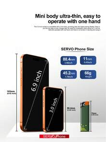 SERVO Mini Smartphone, Android 8.1 OS, WCDMA Dual SIM Dual Standby 3G Network, 3.0" HD Display, Compact & Portable, 2GB RAM + 16GB ROM, Pocket-Sized, Lightweight & Easy To Carry - Blue - View 6
