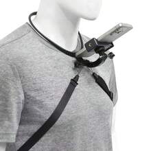 1 pieza Soporte de cuello para teléfono con vista en primera persona para ciclismo y transmisión en vivo, soporte de cuello para cámara deportiva y grabadora - Negro - Ver 5