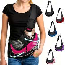 Breathable Dog Carrier Bag, Portable Travel Pet Shoulder Bag, Suitable For Small To Medium Pets, Also For Cats - Multicolor - View 2