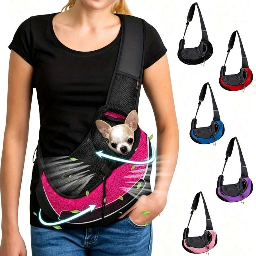 Breathable Dog Carrier Bag, Portable Travel Pet Shoulder Bag, Suitable For Small To Medium Pets, Also For Cats