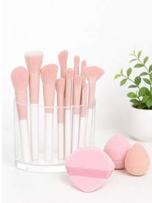 Professional Makeup Brush Set, Includes Foundation Brush, Concealer Brush, Eyeshadow Brush, Eyebrow Brush, Storage Bag, Soft Bristle Design, Essential Makeup Brushes, Perfect For Makeup Application, Covers Blush Brush, Foundation Brush, Eyeshadow Brush, Lip Brush And More, Suitable For Eyeshadow, Foundation And BB Cream Application, Designed For Beginners And Makeup Enthusiasts - Multicolor - View 10
