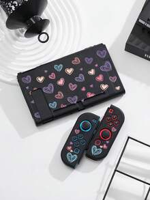 Cailai Colorful Graffiti Heart Print Switch 2 (2025)/Switch NS/Switch OLED Game Console Accessory Set, Game Console Protective Case/Storage Bag, TPU Soft Shell/Hard Shell Detachable Stand, Beautiful & Practical, Portable Stand, Travel Friendly, Anti-Drop, Anti-Scratch, Stain Resistant, Fashionable Romantic Gift - View 18
