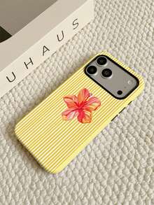 Free Shipping Thickened Anti-Drop Frosted Touch PC TPU 2-In-1 Phone Case Yellow Stripes And Flower Pattern Suitable For11/11PRO/11PROMAX/12/12PRO/12PROMAX/13/13PRO/13PROMAX/14/14PRO/14PROMAX/14PLUS/15/15PRO/15PROMAX/15PLUS/16/16pro/16promax/16PLUS/16E/17/17pro/17promax/AIR/GALAXY/S23/S23PLUS/S23FE/S23ULTRA/S24/24ULTRA/S24PLUS/S24FE/S25/25ULTRA - Multicolor - View 2