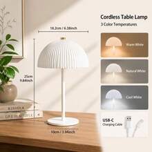 LED Touch Control 3-Color Mushroom Lamp, USB Rechargeable, Touch Switch, Dimmable/3-Color Temperature, Home Decor Ambient Light, Compact Design - Portable & Easy To Place, Suitable For Bedroom/Living Room/Hallway/Bathroom/Dining Room, Ideal Holiday Gift - Desk Lamp - View 13