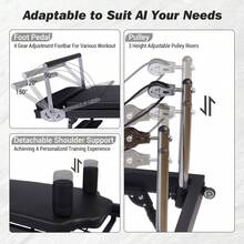 Collapsible Pilates Reformer Machine For Home Gym – Pink, Dual Resistance Springs & Cords, Portable Professional Pilates Equipment, Quiet Workout For All Levels - Black 1 - View 5