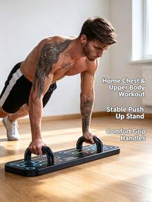 Foldable Push Up Board, 16 In 1 Color Coded Pushup Stand, Multifunctional Chest Shoulder Triceps Back Workout Equipment, Portable Home Gym Strength Training Push Up Bars For Men Women - Multicolor - View 3