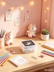 1pc Cartoon Unicorn Pattern High-transparent Pp Dustproof Lunch Box For Work, Home, Outdoor Activities - Clear - View 7