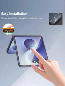 1 buah, Kompatibel dengan Galaxy Z Flip 8/7/6/5, Pelindung Layar Kaca Tempered Definisi Tinggi Cakupan Penuh, Film Kaca Tempered Kekerasan 9H - Clear - View 2