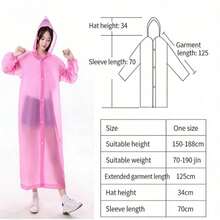1pc EVA Waterproof Raincoat With Adjustable Hood And Drawstring, Button Closure Design For Easy On And Off, Lightweight And Foldable Material For Easy Storage And Carrying, Waterproof, Windproof And Durable, Suitable For Outdoor Hiking, Cycling, Short Trips, Lightweight And Portable Multi-Functional Outdoor Waterproof Apparel - A - View 3