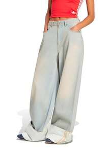 Adidas Three-Leaf Women's Loose Comfortable Versatile Jeans - Light Denim Blue - View 1