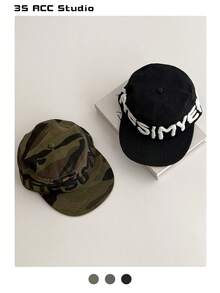 Soft Top Flat Bill Hat Colorblock Vintage Skateboard 5-Panel Cap Women Camouflage Flat Brim Hat BiteBerry Original New American Letter Contrast Color Corduroy Plaid Baseball Cap Couple Fashion Simple Casual Versatile Sun Protection Baseball Cap Outdoor Street Skater Hippie Chicks Style Hat - Multicolor - View 8