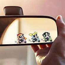 Warner Bros Die Powerpuff Girls süßer Cartoon Anime Mädchen Auto Rückspiegel Aufkleber, Auto Dekoration Spiegel Gesicht Aufkleber, Auto LKW Rückspiegel Dekoration, Auto Aufkleber für Innenmalerei, Auto Innenzubehör, Auto Innendekoration Aufkleber, Auto Außenaufkleber, Partygeschenk, Graffiti Dekoration Aufkleber - A - Übersicht 14