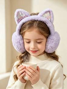 Winter Earmuffs - Cute Girls Ear Covers - Ear Bags - Warm Ear Protectors - Earmuffs With Plush Ears - Multicolor - View 2