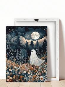 1pc Whimsical Ghost Print Dark Cottagecore Floral Halloween Decor, Ghost On Enchanted Flower Meadow William Morris Style, Bedroom Decor,LivingRoom Decor,Dorm Decor,Wall Arts,Wall Decor,Home Decor,Room Decor, Canvas Wall Art, Posters,Optional Frame - 1PCS - View 21