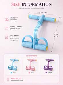 1 Set Resistance Band Set, Jump Rope + Pull-Up Bar, Includes Handles And Foot Pedals, Suitable For Stretching And Fitness. Multi-Functional Unisex Resistance Trainer, Suitable For Yoga Practice - Multicolor - View 2