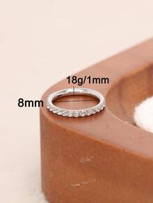 1pc Stainless Steel CZ Dainty Conch,Tragus,Daith,Rook Piercing/Nose Ring/Septum Ring - Lap - View 14