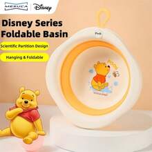 Mesuca 1pc Foldable Home Wash Basin, Disney Cartoon Character Style, Blue/Orange/Pink 3 Colors Optional, With Hanging Hole Design, Space-Saving, Portable Multi-Function, For Face And Foot Washing, Soft Silicone Bath Tub - Multicolor - View 9