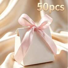 50pcs Mini Small Blank Gift Boxes With Colorful Ribbons, Suitable For Wedding, Birthday, Party Favors, Holiday Party Decoration, Valentine's Day, Christmas - View 11