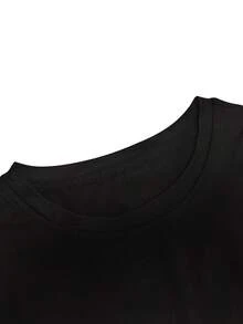 Men's T-Shirt With A Round Neck, Comfortable And Printed, Short-Sleeved And With An Exquisite Urban Style, Suitable For Wear In Spring And Summer, Off - 黑色 - 查看 3