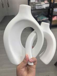 2件套情侣花瓶（塑料材质），拥抱花瓶，书架装饰，办公室/卧室/餐桌装饰，咖啡厅装饰，人造花瓶，家居装饰 - 駝色 - 查看 3