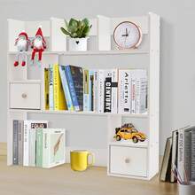 Leeamhome 9 Compartment Desktop Bookshelf White Veneer MDF Plywood Tabletop Storage Rack For Home Office Study Organization - white - View 4
