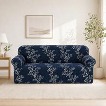 Printed Milk Silk Sofa Cover, Anti-Cat Scratch Anti-Dust, Thickened Elastic Universal Sofa Protector, Washable Living Room Home Decor - Royal Blue - View 12