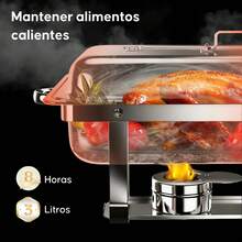 Bufetera 3 Espacios De Acero Inoxidable Para Chef Comedor - Plateado - Ver 3