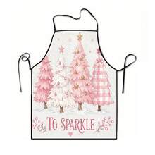 1pc Christmas Santa Claus, Christmas Bell, Christmas Snowflake, Christmas Reindeer, Christmas Tree, Christmas Snowman, Christmas Penguin, Christmas Cartoon Animal Pattern Chef Apron, Apron, Suitable For Home Decor And Kitchen Use. Made Of 100% Polyester Material, Designed As Sleeveless Style, Perfect For Home Kitchen, Outdoor BBQ Cooking. This Printed Apron Is Unisex, Machine Washable And Reusable, An Essential Kitchen Item - Multicolor - View 14