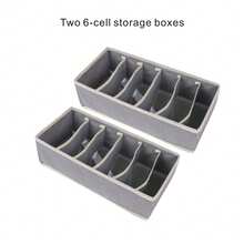 4pcs Multi-Size Modular Underwear Storage Boxes, Freely Combinable And Detachable Drawer Dividers, Large Capacity Foldable Non-Woven Fabric Organizer Boxes For Bras, Panties, Socks - Grey - View 12