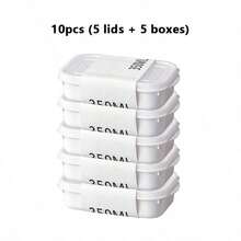 10pcs Reusable Food Storage Container Set (5 Containers + 5 Lids), Stackable Freezer Food Storage Containers With Lids, Suitable For Grains, Meat, Fruit And Vegetables, Suitable For Lunch Boxes, Kitchen Organization And Kitchen Storage - Multicolor - View 8