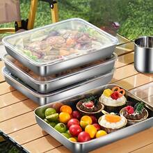Wadah Penyimpanan Makanan Stainless Steel dengan Tutup, Kotak Penyimpanan Makanan, Dapat Ditumpuk, Anti Bocor, Cocok untuk Daging, Sayuran, Buah, dll., Ideal untuk Dapur Restoran, Freezer, dan Prasmanan; Peralatan Dapur - Perak - View 10