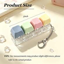1pc Colorful Keyboard Stress Relief Finger Button Keychain, 4-Key Clickable Key Ring, Anti-Stress Finger Press Keychain, Car Key Ring, Bag Pendant, Gift - Multicolor - View 4