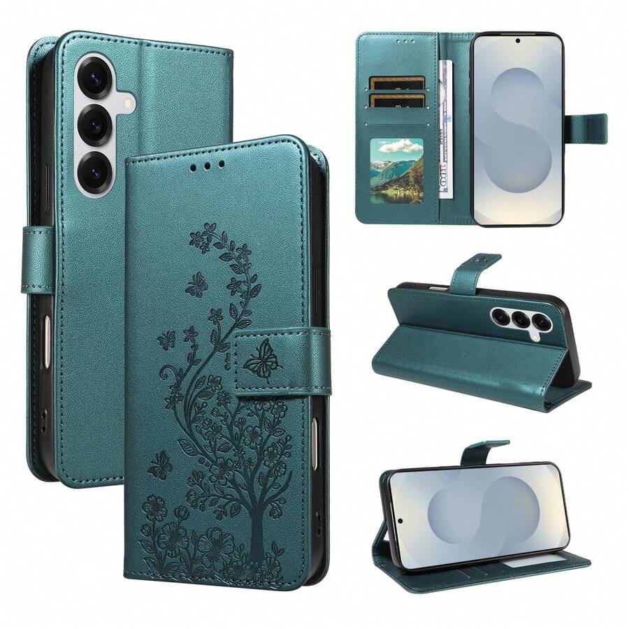 1pc Embossed Wallet Case Compatible With Apple 17 Pro Max, A57, Note 15 PRO, Artificial Leather Protective Shell (Global Version, Not Local Model)