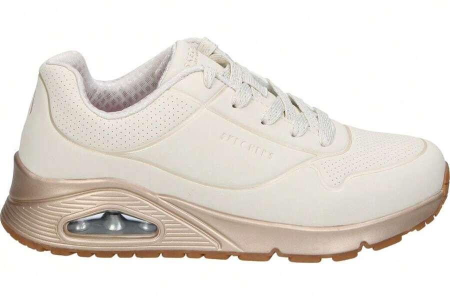 SKECHERS | Zapatilla Skechers Uno Gen1 Cool Heels para Mujer – Deportiva en Color Blanco – Sneakers con Cordones – Air Cooled Memory Foam – Skech Air – Estilo Casual – Cómodas - Blanco - Ver 1