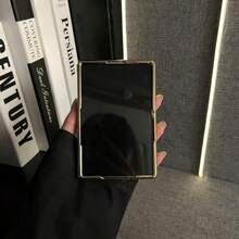 奢華電鍍豹紋透明手機殼，適用於 Galaxy Z Fold8 Z Fold 8，防震背蓋硬殼 - 金色 - 查看 5