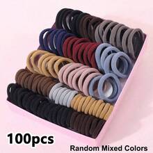 100Pcs Girls Colorful Non-Damaging Hair Ties Hair Bands Suitable For Daily Use - Multicolor - View 6