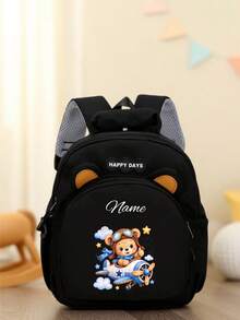 Mini Customizable Cartoon Bear Football Backpack Nylon Zipper Bag With Adjustable Shoulder Strap For School, Toddler Backpack - Multicolor - View 40