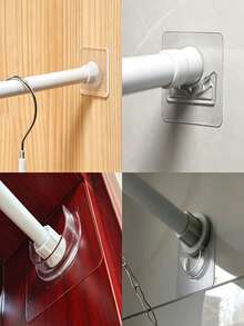 1pc Adjustable Tension Curtain Rod For Bathroom And Shower - Extendable Rod Suitable For Diy Home Decoration And Clothes Drying - Multicolor - View 9