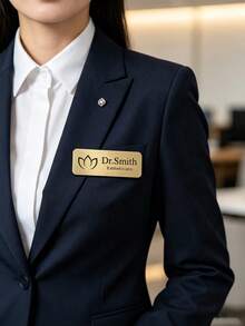 客製化金屬名牌，可客製化名稱標籤附 Logo - 適合工作與活動使用 - 專業人士專用名牌，開學禮物，亦可作為婚禮配件 - 多色 - 查看 4