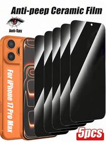 5 buah - [Anti-Intip Premium] Pelindung Layar TPU Full Coverage, Tahan Gores dan Tahan Aus, Desain Sudut Membulat untuk Kenyamanan, Desain Anti-Intip untuk Kenyamanan Visual, Selalu Melindungi Privasi, Cocok untuk Penggunaan Sehari-hari, Kompatibel dengan 17e/17 Promax/17 Pro/17 Air/16 Promax/16 Pro/16/15 Promax/15 Pro/15/14 Promax/14 Pro/14/13/12/11 dan Model Lainnya - MultiWarna - View 34