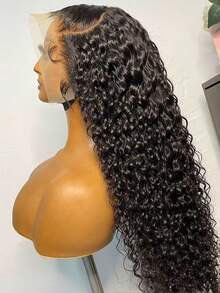 Uveous Jerry Curly Wig HD Transparent Lace Frontal Wig Deep Part 13x4 Lace Front Wig Human Hair 200 Density Remy Brazilian Human Hair Pre Plucked With Baby Hair Natural Color  Halloween Season - Natural Black Wig - 查看 2