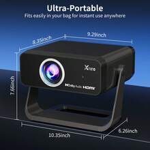 AOC Smart Projector Native 1080P Full HD | 400 ANSI Brightness, MT9660 Chip, GTV 14 System, Auto Focus, Auto Keystone Correction, WiFi 6 & Bluetooth 5.1, Voice Control Remote, Portable Home Theater Projector, Suitable For Movies, Games And Camping - Black (32G) - View 3
